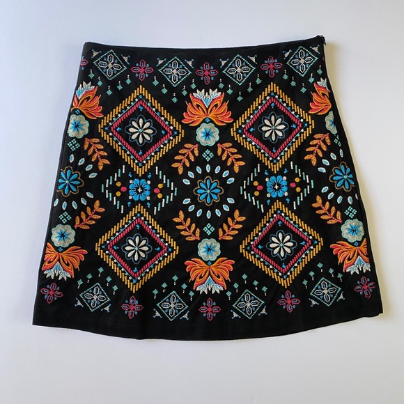 Savanna Jane Embroidered Skirt Floral Mini Patchwork  Bohemian‎ Festival Size S - Picture 2 of 9